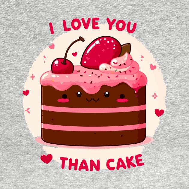 I love you than cake - Cute cake by Inkonic lines